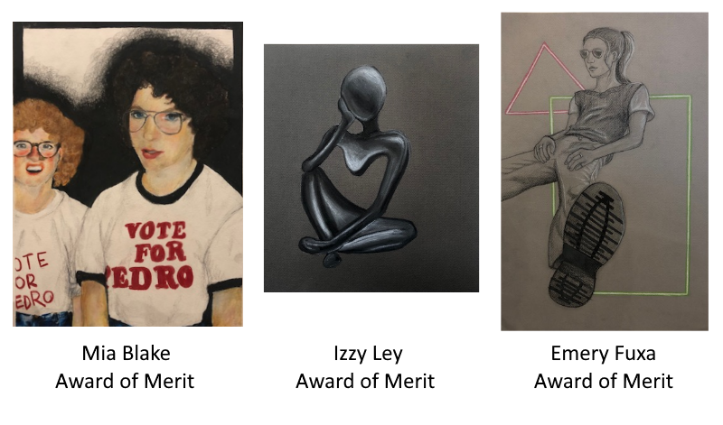 Award of Merit Artworks by Mia Blake, Izzy Ley, Emery Fuxa